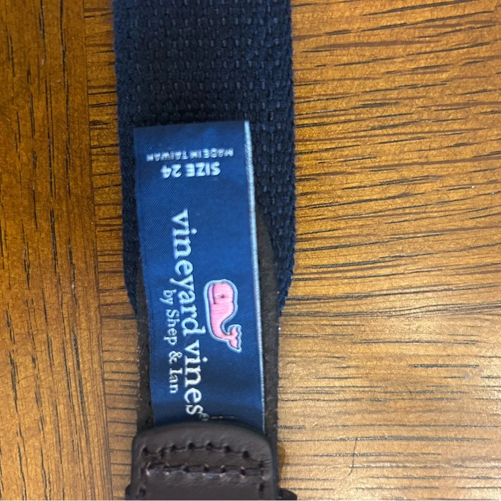 Vineyard Vines Dark Blue Belt with Brown Accent
